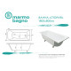 Ванна из литьевого мрамора Marmo Bagno Глория 180x80 MB-GL180-80 без гидромассажа