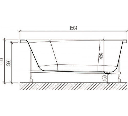 Акриловая ванна WellWant Oberon WW 150x75 WWVO1123W без гидромассажа