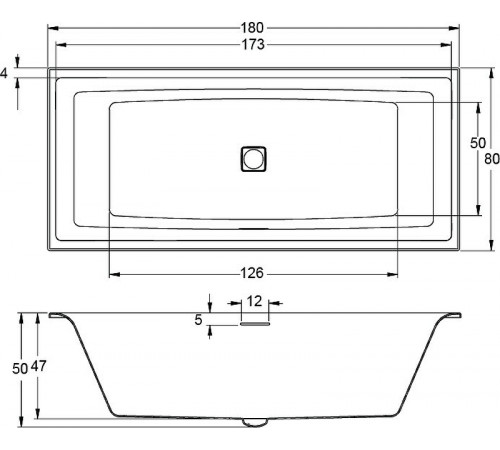 Акриловая ванна Riho Still Square 180x80 B099001005 (BR0100500000000) без гидромассажа