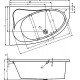 Акриловая ванна Riho Lyra 140x90 B019001005 (BA6500500000000) R без гидромассажа