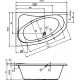 Акриловая ванна Riho Lyra 153x100 B021001005 (BA6700500000000) R без гидромассажа