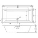Акриловая ванна Riho Rething Cubic 200х90 B110001005 (BR1200500000000) без гидромассажа
