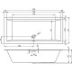 Акриловая ванна Riho Rething Cubic Fall 200х90 B110013005 без гидромассажа