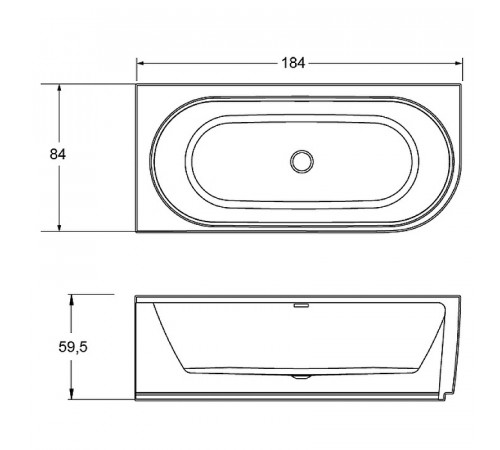 Акриловая ванна Riho Desire 184x84 B087001005 (BD0500500000000) R без гидромассажа