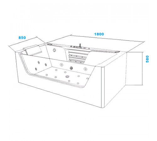 Акриловая ванна Ceruttispa 180x85 C-477-18A 9957 с гидромассажем
