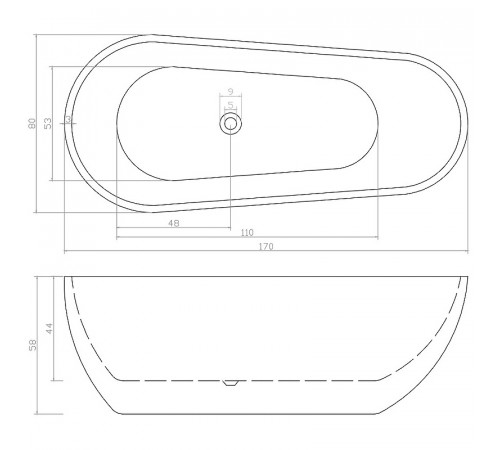 Акриловая ванна Ceruttispa Mimi 170x80 CT9671 без гидромассажа