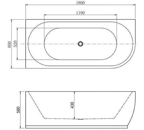 Акриловая ванна Aquanet Elegant A 180х80 260048 без гидромассажа