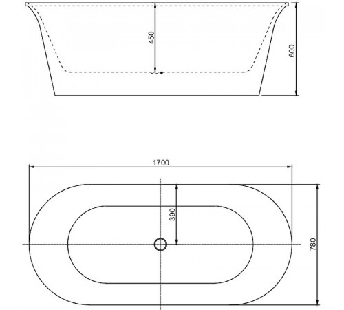 Акриловая ванна Aquanet Smart 170x78 261053 без гидромассажа