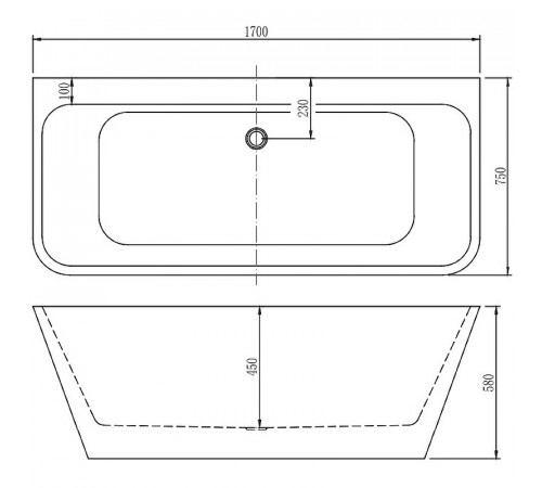 Акриловая ванна Aquanet Perfect 170x75 260050 без гидромассажа