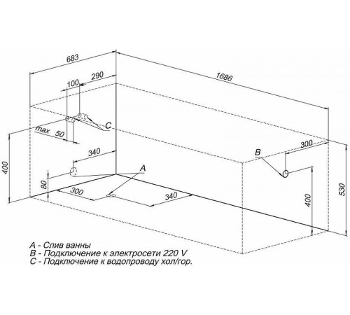 Акриловая ванна Aquanet Extra 170x70 205482 без гидромассажа