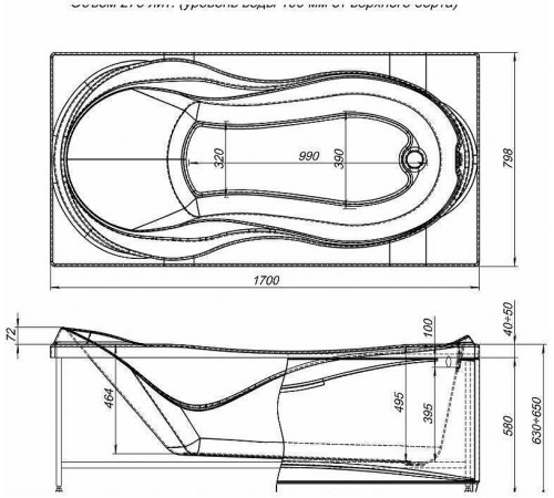 Акриловая ванна Aquanet Grenada 170x80 205398 без гидромассажа