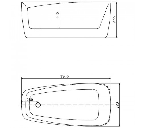 Акриловая ванна Aquanet Trend 170x78 260046 без гидромассажа