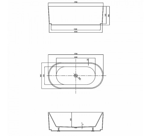 Акриловая ванна Vincea 170x80 VBT-426-1700 без гидромассажа