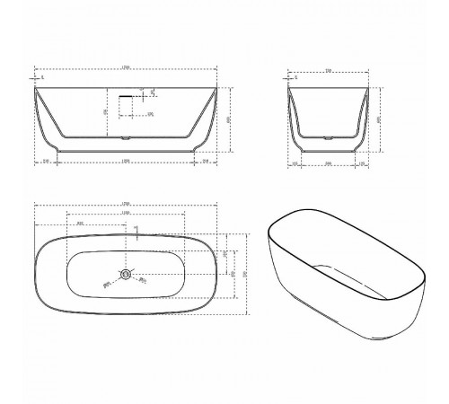 Акриловая ванна Vincea 170x75 VBT-631 без гидромассажа