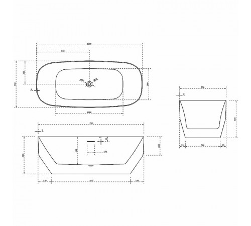 Акриловая ванна Vincea 170x75 VBT-630 без гидромассажа