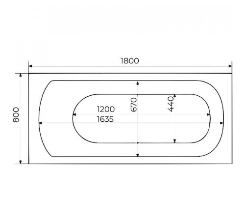 Акриловая ванна Creto Scala 180х80 1-1155 без гидромассажа