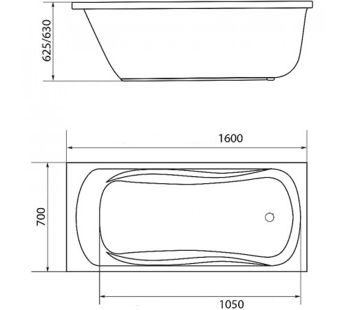 Акриловая ванна Creto Classio 160х70 10-16070 без гидромассажа