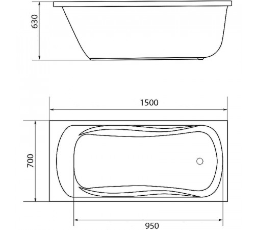 Акриловая ванна Creto Classio 150х70 10-15070 без гидромассажа