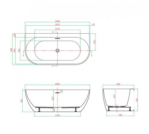 Акриловая ванна Vagnerplast Vera 166x80 KRBV166VER9X-64 без гидромассажа