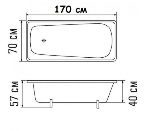 Стальная ванна ВИЗ Antika 170x70 A-70001 без антискользящего покрытия