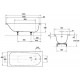 Стальная ванна Kaldewei Eurowa 310 150x70 119612030001 без отверстий под ручки