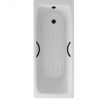 Чугунная ванна Delice Biove 170x75 DLR220509RB-AS с черными матовыми ручками с антискользящим покрытием