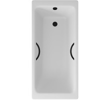 Чугунная ванна Delice Parallel 170x70 DLR220505RB с черными матовыми ручками без антискользящего покрытия