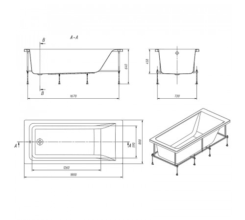 Акриловая ванна Roca Easy 180x80 248618000 без гидромассажа