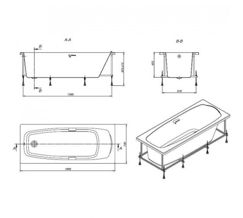 Акриловая ванна Roca Sureste N 150x70 ZRU9302778 без гидромассажа