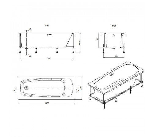 Акриловая ванна Roca Sureste N 160x70 ZRU9302787 без гидромассажа