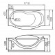 Акриловая ванна Gemy 171х92 G9072 B L с гидромассажем