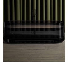 Ванна из полиэфирной смолы Abber Kristall 170х75 AT9708Onyx Черная без гидромассажа