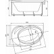 Акриловая ванна Aquatek Бетта 150x95 R BET150-0000058 без гидромассажа с фронтальной панелью с каркасом (разборный) со слив-переливом