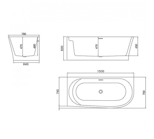 Акриловая ванна BelBagno BB410-1500-780-L 150х78 без гидромассажа