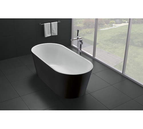 Акриловая ванна BelBagno 170x80 BB71-1700-NERO-W0 Черная Белая без гидромассажа