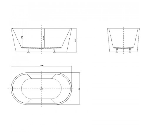 Акриловая ванна BelBagno 150x75 BB202-1500-750 без гидромассажа