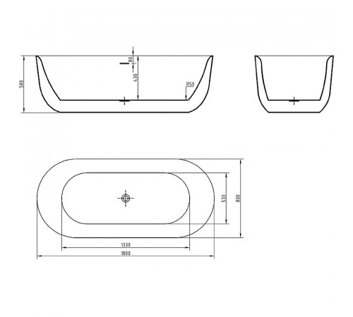 Акриловая ванна BelBagno 180x80 BB706-1800-800 без гидромассажа