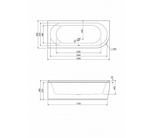 Акриловая ванна Cezares Metauro 180x80 L METAURO CORNER-180-80-40-L-W37 без гидромассажа