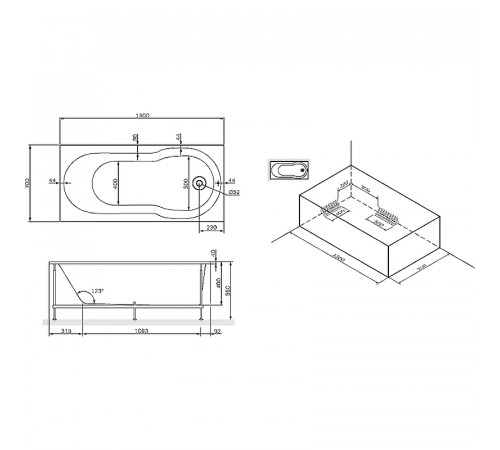 Акриловая ванна AM.PM X-Joy 150х70 W88A-150-070W-A без гидромассажа