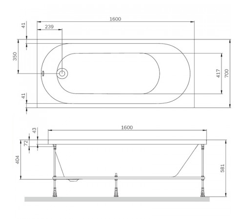 Акриловая ванна AM.PM X-Joy 160х70 W94A-160-070W-A1 без гидромассажа