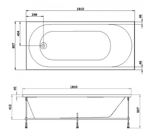 Акриловая ванна AM.PM X-Joy 180х80 W94A-180-080W-A без гидромассажа