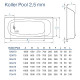 Стальная ванна Koller Pool 140x70E B40E1200E без антискользящего покрытия