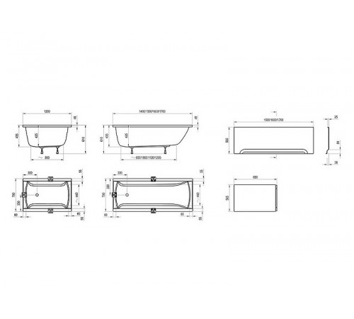 Акриловая ванна Ravak Classic 150x70 C521000000 без гидромассажа