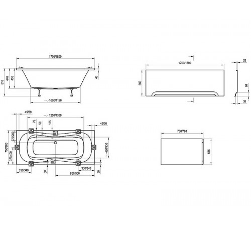 Акриловая ванна Ravak Campanula II 180x80 CB21000000 без гидромассажа