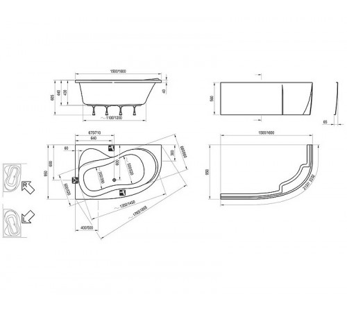 Акриловая ванна Ravak Rosa II 160x95 R C581000000 без гидромассажа
