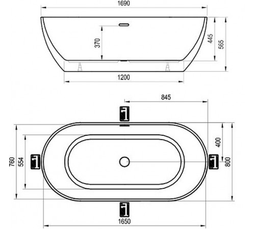 Акриловая ванна Ravak Freedom O 169x80 XC00100032 без гидромассажа