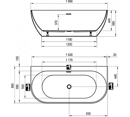 Акриловая ванна Ravak Freedom W 166x80 XC00100033 без гидромассажа