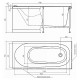 Акриловая ванна Alex Baitler Nemi 170х75 без гидромассажа