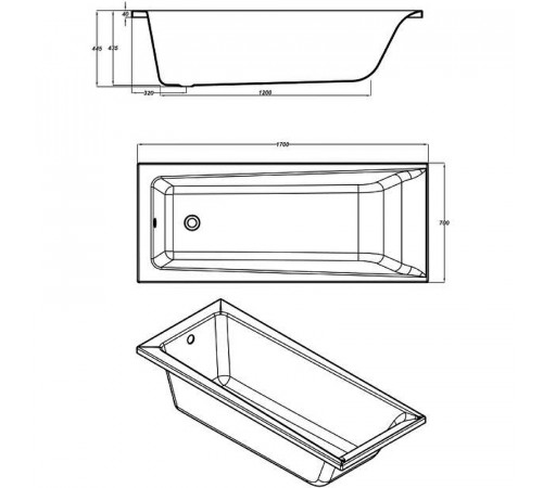 Акриловая ванна Cersanit Lorena 170х70 64265 (63323) без гидромассажа