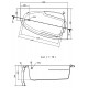 Акриловая ванна Cersanit Joanna 140x90 R 63335 без гидромассажа